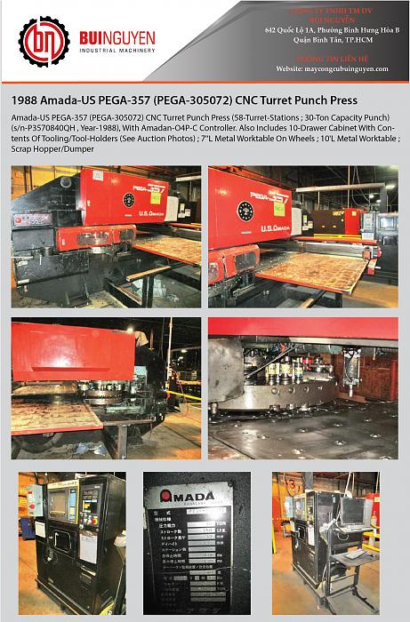 Click vào ảnh để xem ảnh lớn hơn.&nbsp;

Name:	lot 125 - 1988 Amada-US PEGA-357 (PEGA-305072) CNC Turret Punch Press-01.jpg&nbsp;
Views:	1&nbsp;
Size:	412.2 KB&nbsp;
ID:	33812